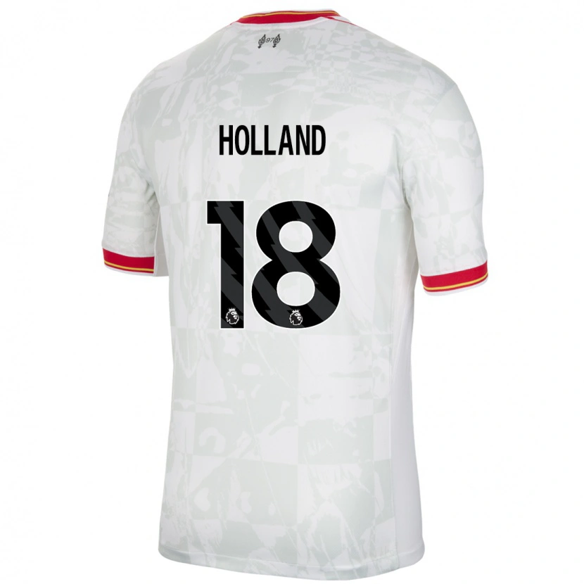 Danxen Mujer Camiseta Ceri Holland #18 Blanco Rojo Negro Equipación Tercera 2024/25 La Camisa