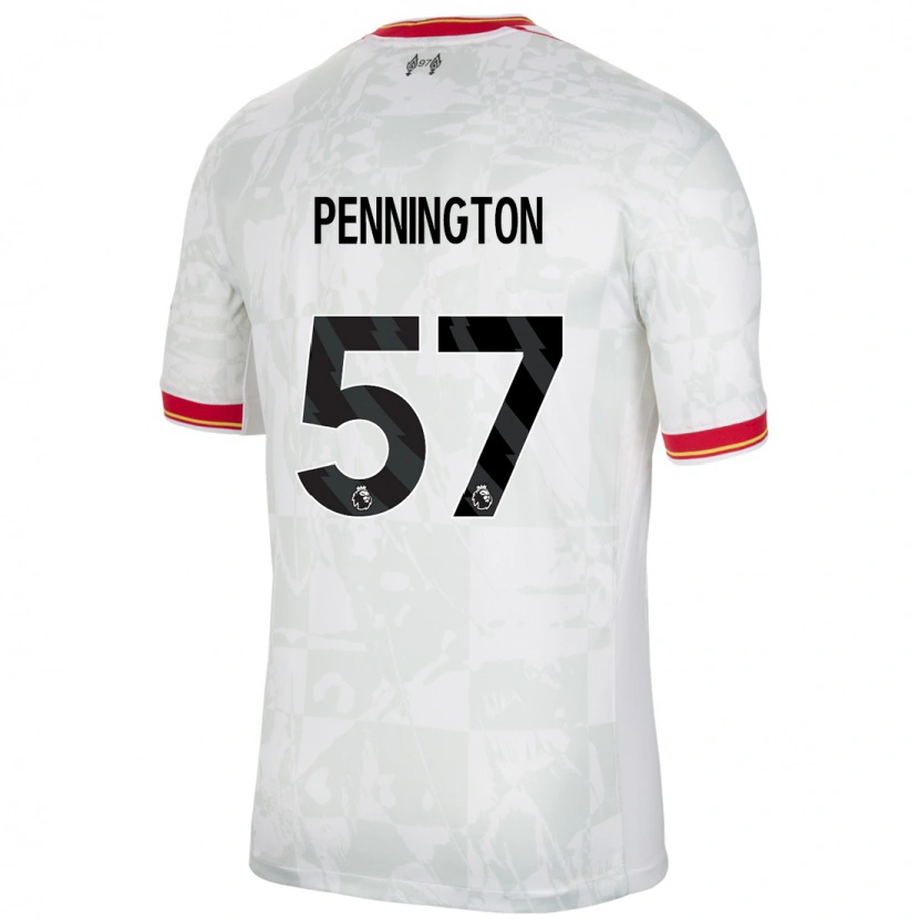 Danxen Mujer Camiseta Cody Pennington #57 Blanco Rojo Negro Equipación Tercera 2024/25 La Camisa