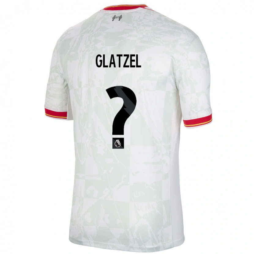 Danxen Mujer Camiseta Paul Glatzel #0 Blanco Rojo Negro Equipación Tercera 2024/25 La Camisa