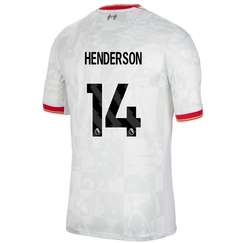 Danxen Mujer Camiseta Henderson #14 Blanco Rojo Negro Equipación Tercera 2024/25 La Camisa