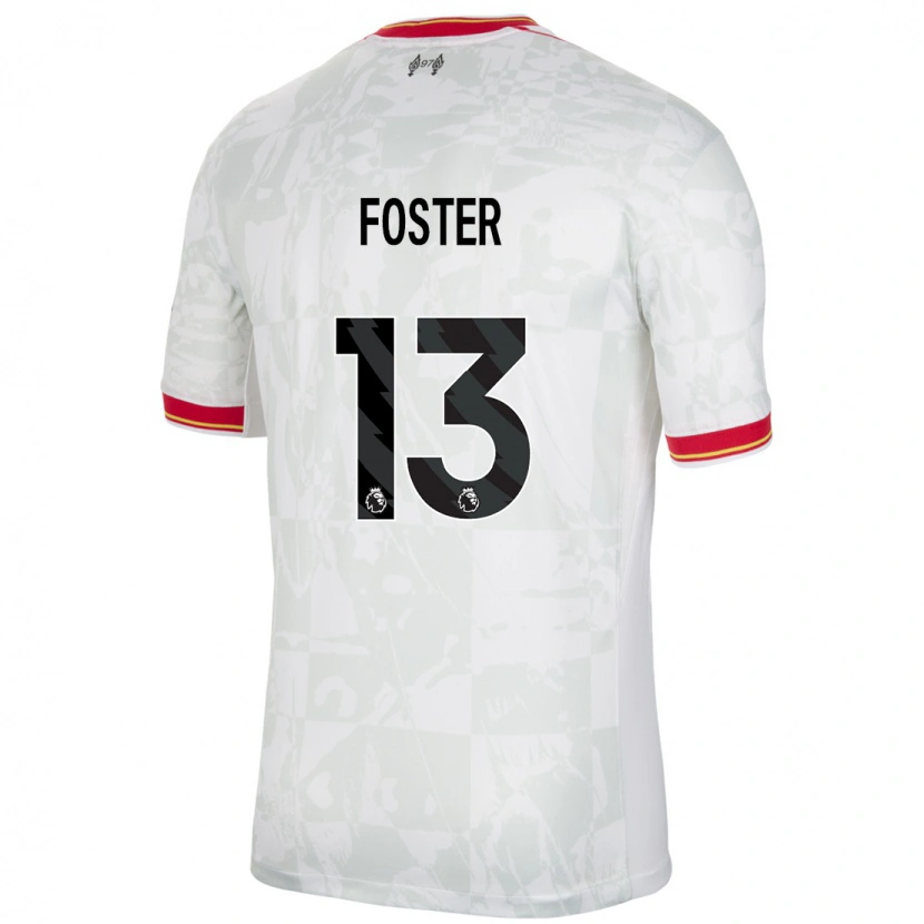 Danxen Mujer Camiseta Rylee Foster #13 Blanco Rojo Negro Equipación Tercera 2024/25 La Camisa