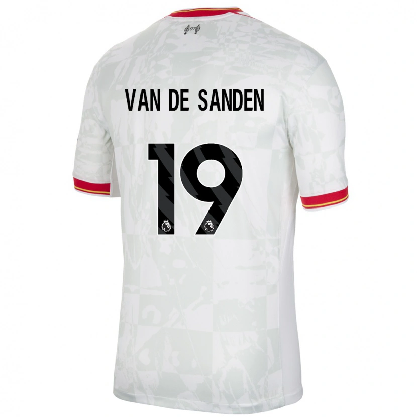 Danxen Mujer Camiseta Shanice Van De Sanden #19 Blanco Rojo Negro Equipación Tercera 2024/25 La Camisa