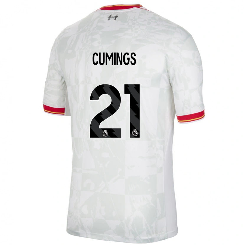 Danxen Mujer Camiseta Eartha Cumings #21 Blanco Rojo Negro Equipación Tercera 2024/25 La Camisa