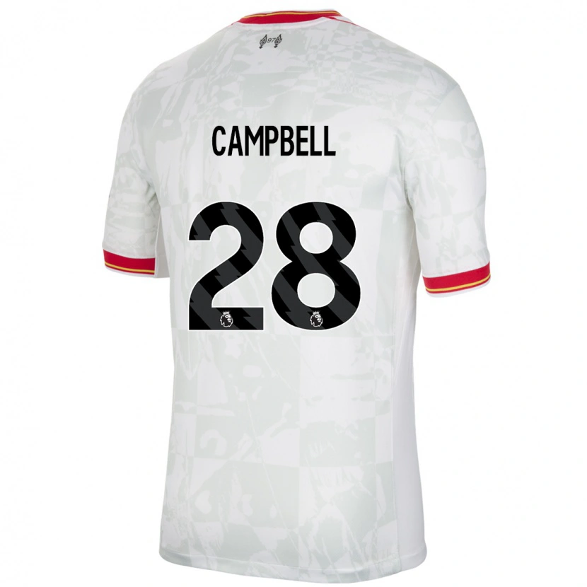 Danxen Mujer Camiseta Megan Campbell #28 Blanco Rojo Negro Equipación Tercera 2024/25 La Camisa