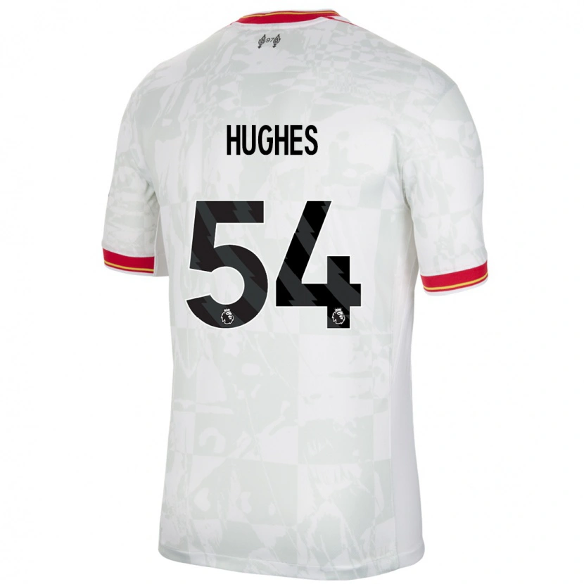 Danxen Mujer Camiseta Liam Hughes #54 Blanco Rojo Negro Equipación Tercera 2024/25 La Camisa