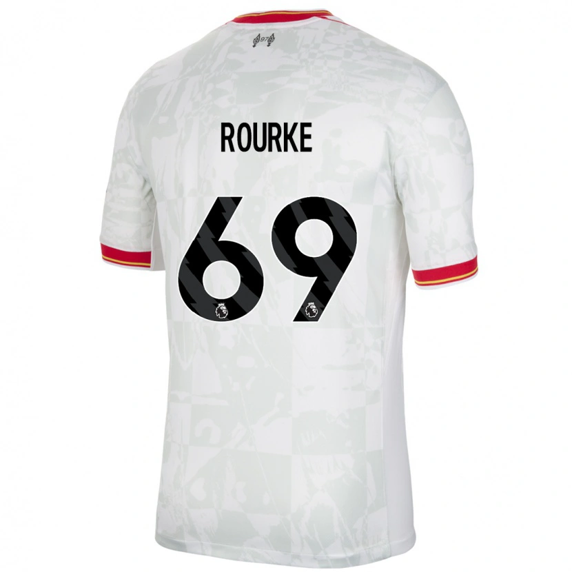 Danxen Mujer Camiseta Fidel O'rourke #69 Blanco Rojo Negro Equipación Tercera 2024/25 La Camisa