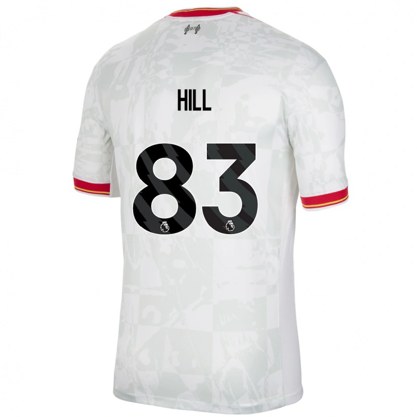 Danxen Mujer Camiseta Thomas Hill #83 Blanco Rojo Negro Equipación Tercera 2024/25 La Camisa