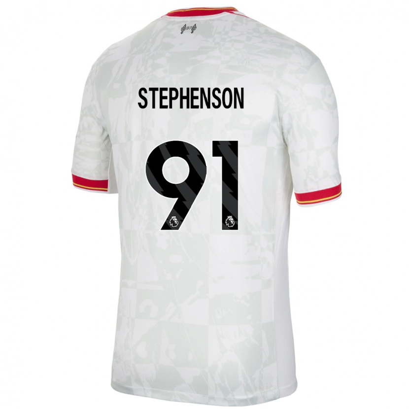 Danxen Mujer Camiseta Luca Stephenson #91 Blanco Rojo Negro Equipación Tercera 2024/25 La Camisa