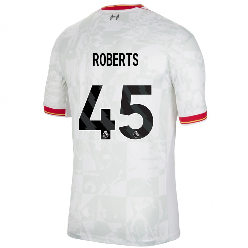 Danxen Mujer Camiseta Iwan Roberts #45 Blanco Rojo Negro Equipación Tercera 2024/25 La Camisa