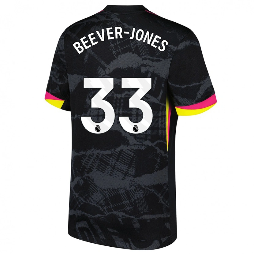 Danxen Mujer Camiseta Aggie Beever-Jones #33 Negro Rosa Equipación Tercera 2024/25 La Camisa