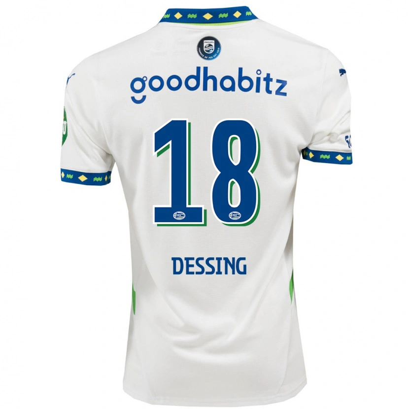 Danxen Mujer Camiseta Shanique Dessing #18 Blanco Azul Oscuro Equipación Tercera 2024/25 La Camisa