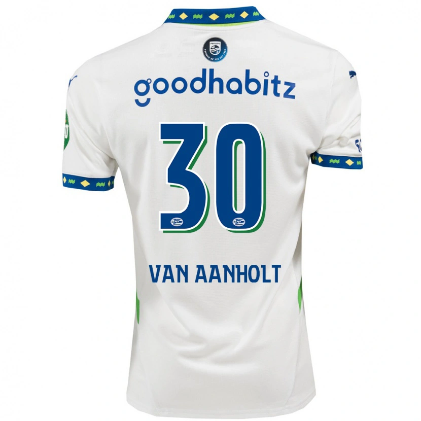 Danxen Mujer Camiseta Patrick Van Aanholt #30 Blanco Azul Oscuro Equipación Tercera 2024/25 La Camisa