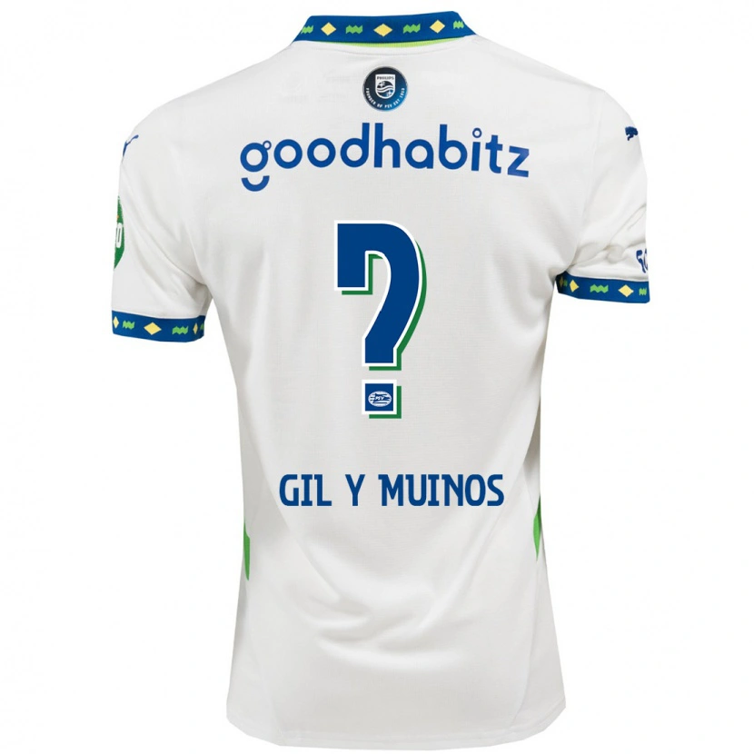 Danxen Mujer Camiseta Yaël Gil Y Muiños #0 Blanco Azul Oscuro Equipación Tercera 2024/25 La Camisa