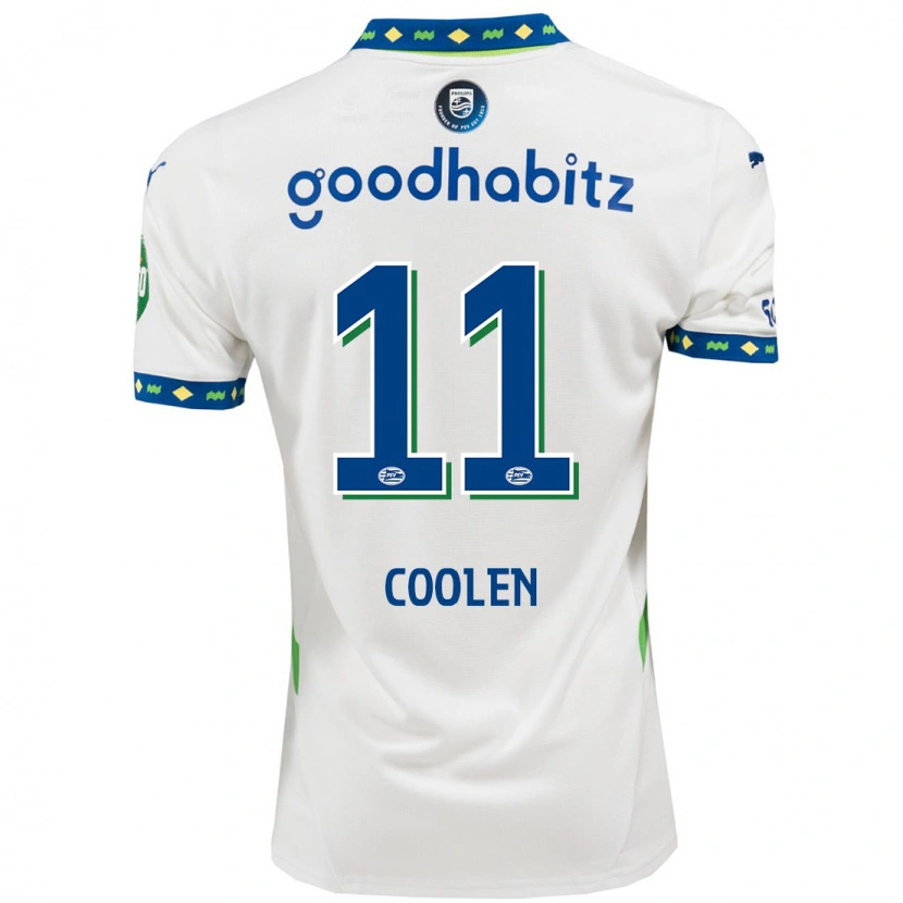 Danxen Mujer Camiseta Nadia Coolen #11 Blanco Azul Oscuro Equipación Tercera 2024/25 La Camisa