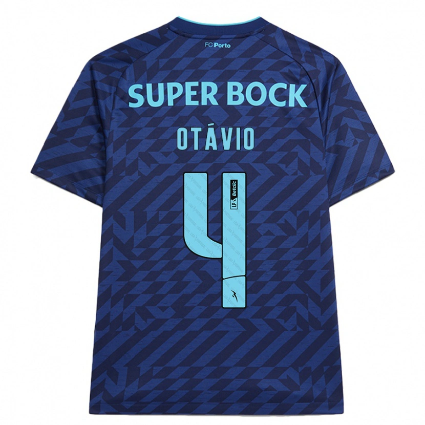 Danxen Mujer Camiseta Otávio #4 Azul Marino Equipación Tercera 2024/25 La Camisa