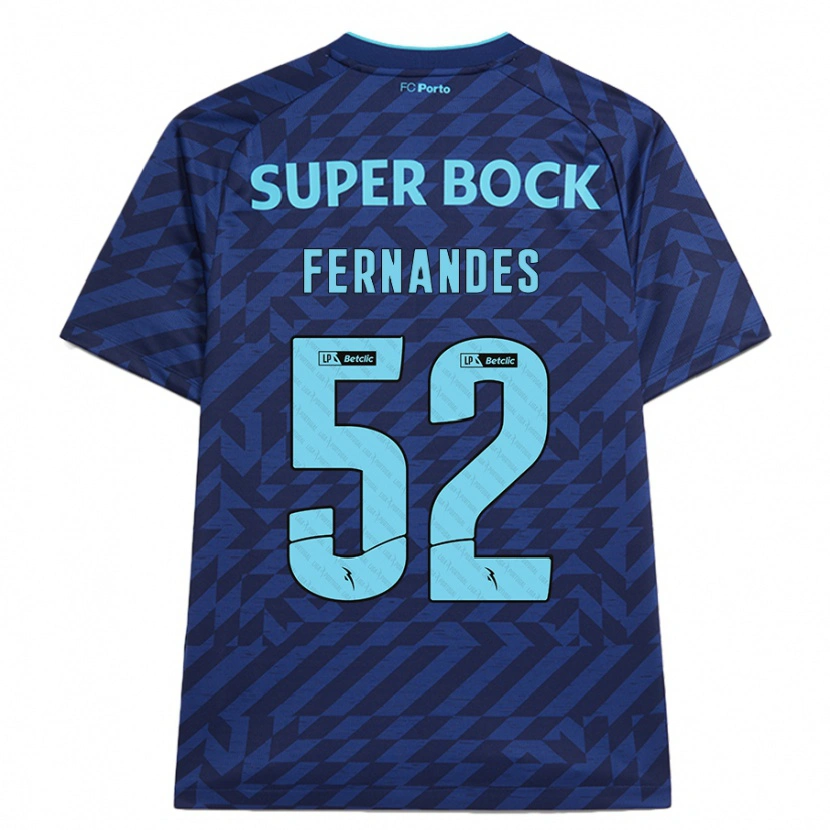 Danxen Mujer Camiseta Martim Fernandes #52 Azul Marino Equipación Tercera 2024/25 La Camisa