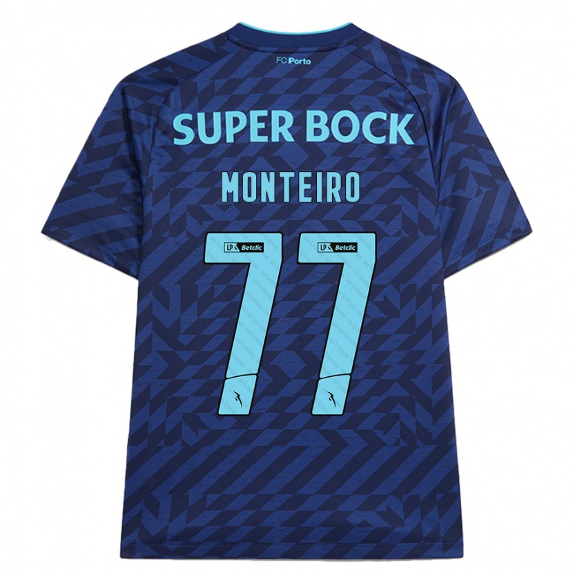 Danxen Mujer Camiseta Rui Monteiro #77 Azul Marino Equipación Tercera 2024/25 La Camisa