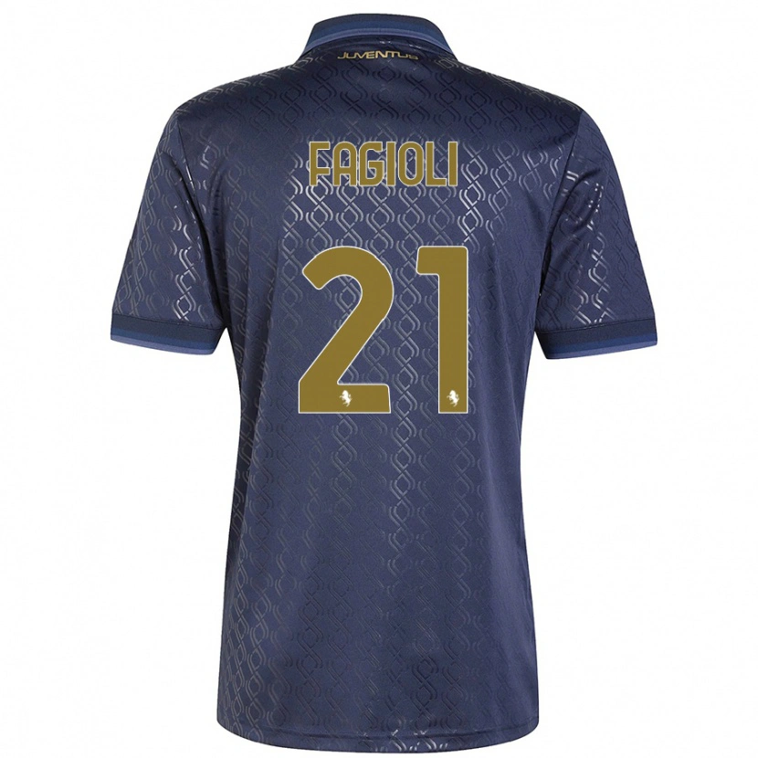 Danxen Mujer Camiseta Nicolò Fagioli #21 Azul Marino Equipación Tercera 2024/25 La Camisa