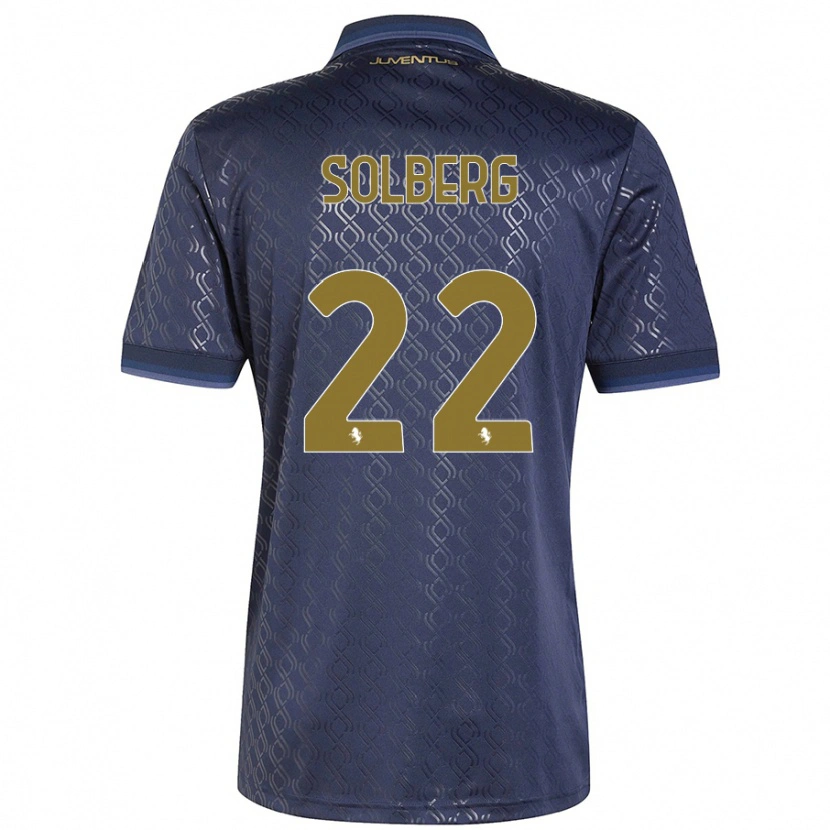 Danxen Mujer Camiseta Elias Solberg #22 Azul Marino Equipación Tercera 2024/25 La Camisa