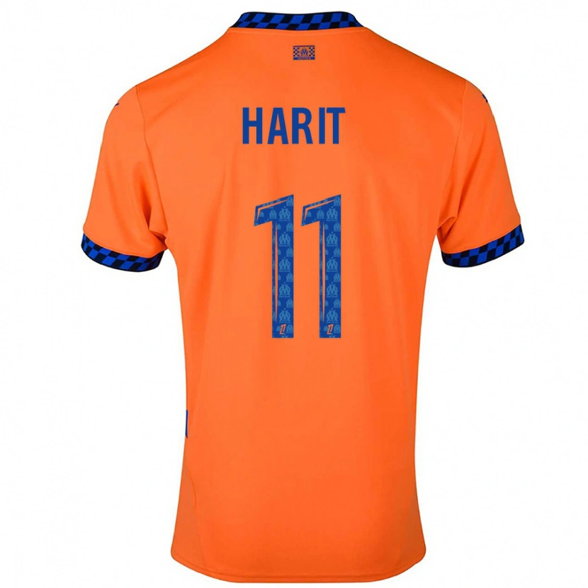 Danxen Mujer Camiseta Amine Harit #11 Naranja Azul Oscuro Equipación Tercera 2024/25 La Camisa