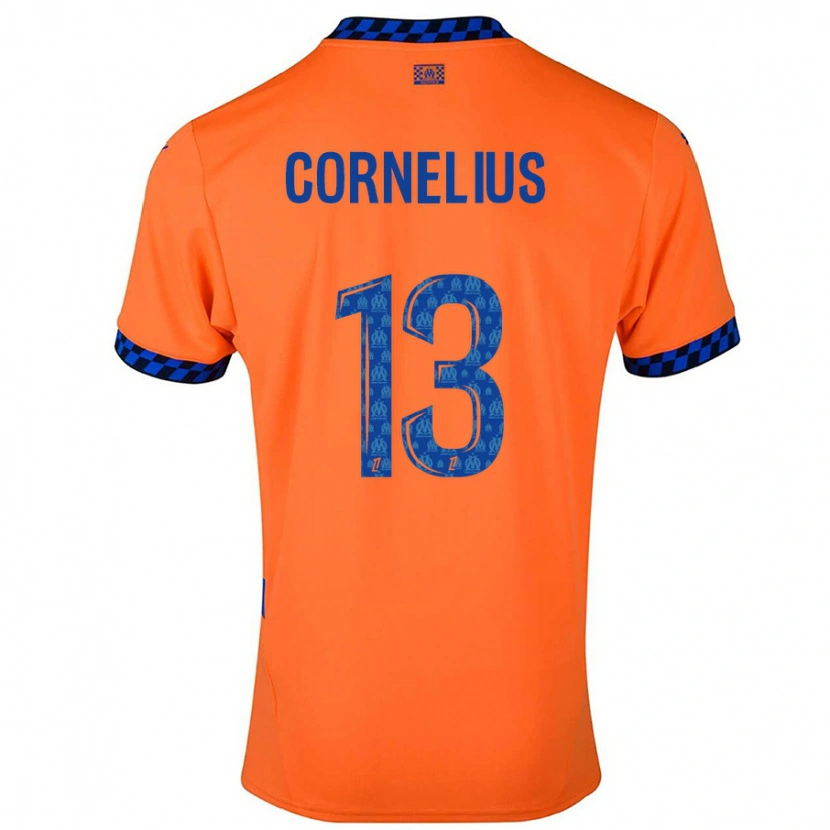 Danxen Mujer Camiseta Derek Cornelius #13 Naranja Azul Oscuro Equipación Tercera 2024/25 La Camisa