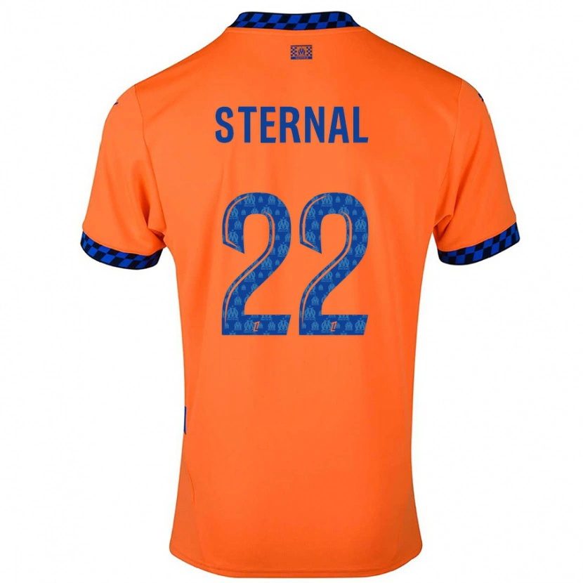 Danxen Mujer Camiseta Enzo Sternal #22 Naranja Azul Oscuro Equipación Tercera 2024/25 La Camisa