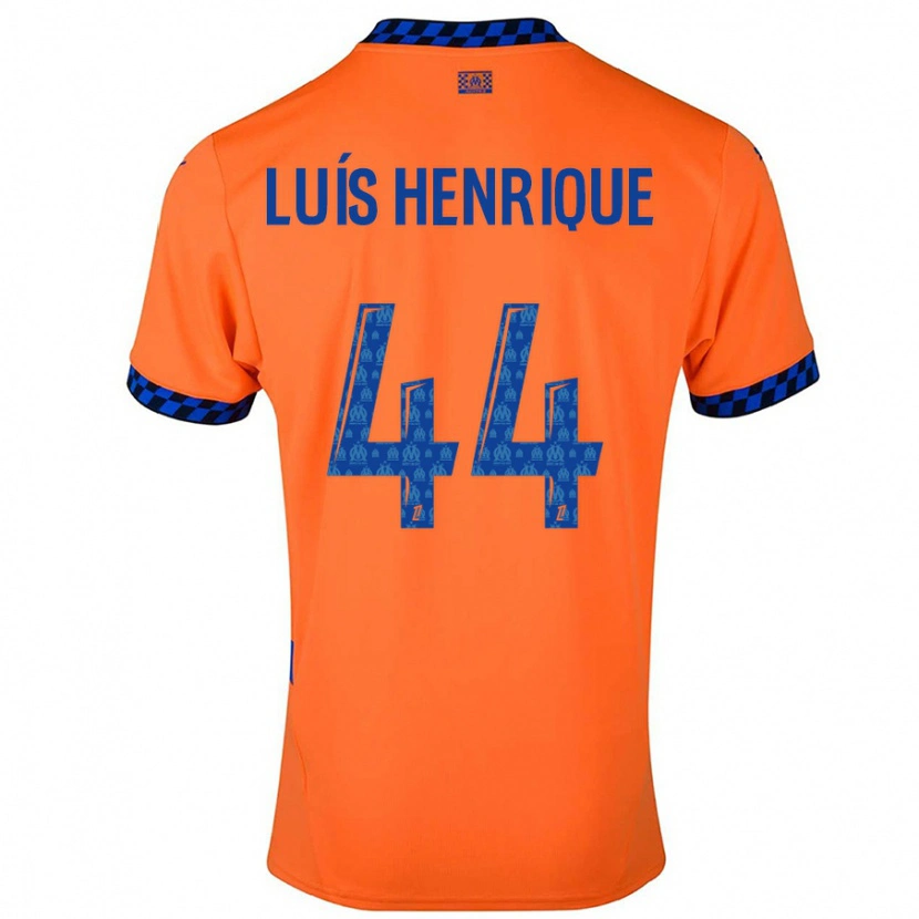 Danxen Mujer Camiseta Luis Henrique #44 Naranja Azul Oscuro Equipación Tercera 2024/25 La Camisa