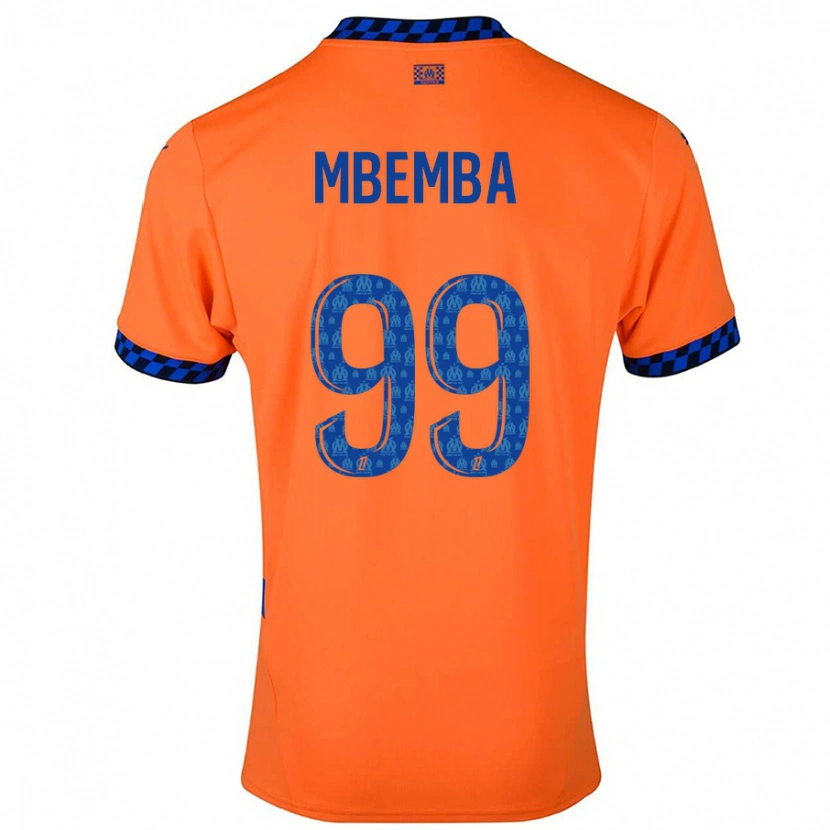 Danxen Mujer Camiseta Chancel Mbemba #99 Naranja Azul Oscuro Equipación Tercera 2024/25 La Camisa