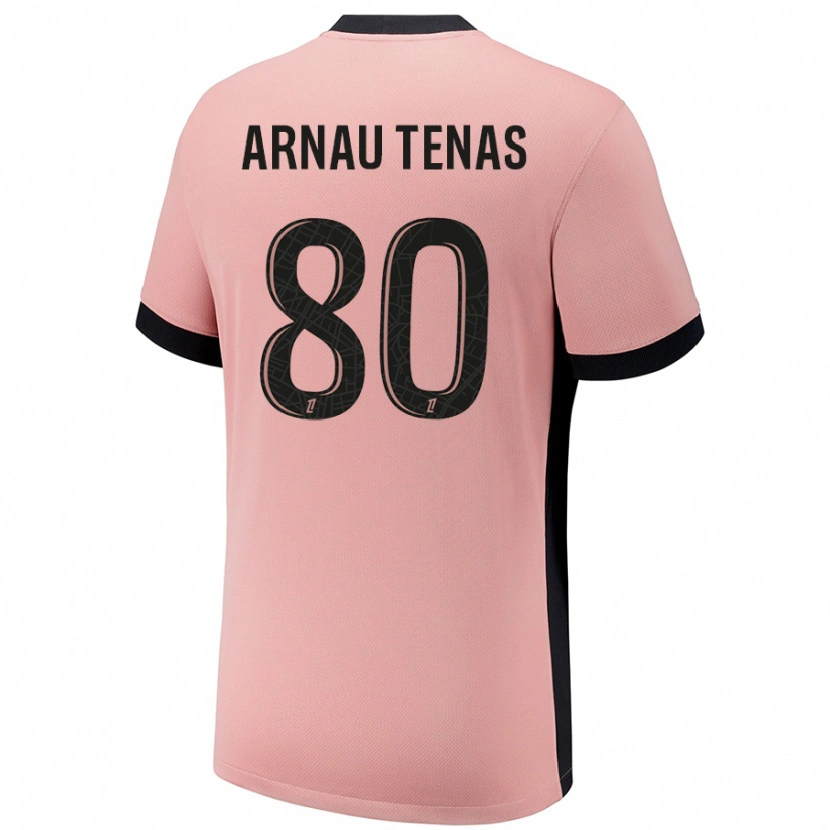 Danxen Mujer Camiseta Arnau Tenas #80 Rosa Óxido Equipación Tercera 2024/25 La Camisa