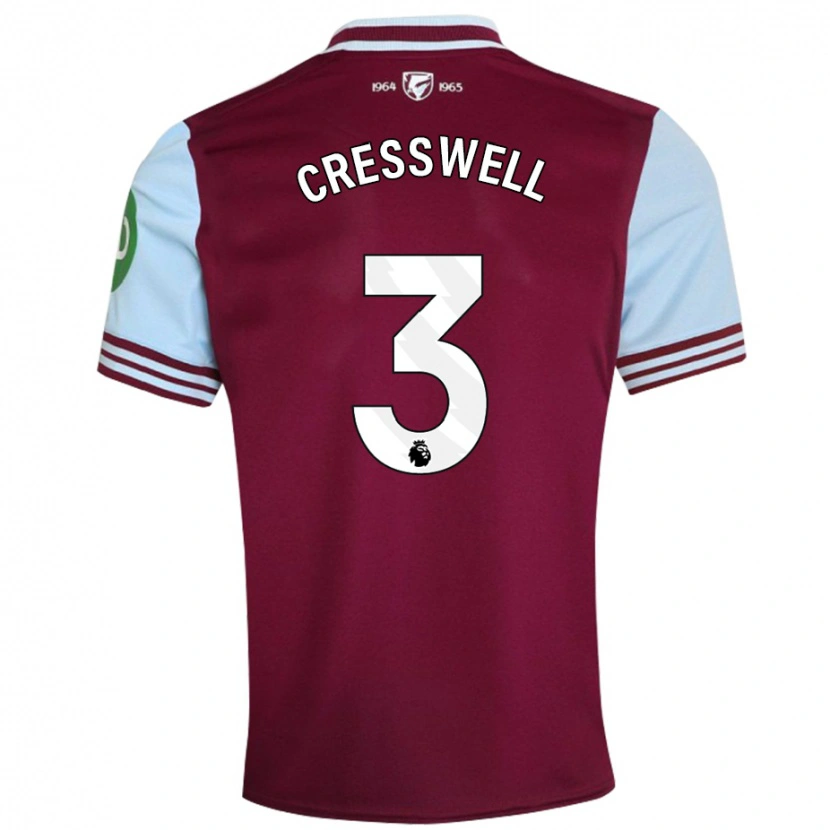 Danxen Niño Camiseta Aaron Cresswell #3 Rojo Oscuro 1ª Equipación 2024/25 La Camisa