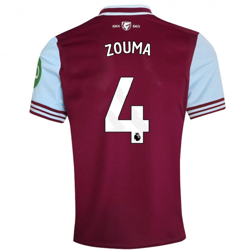 Danxen Niño Camiseta Kurt Zouma #4 Rojo Oscuro 1ª Equipación 2024/25 La Camisa