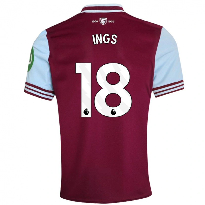 Danxen Niño Camiseta Danny Ings #18 Rojo Oscuro 1ª Equipación 2024/25 La Camisa