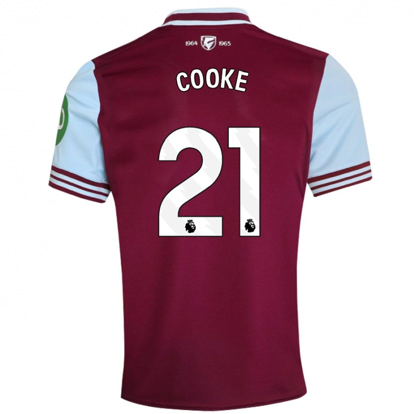 Danxen Niño Camiseta Shannon Cooke #21 Rojo Oscuro 1ª Equipación 2024/25 La Camisa