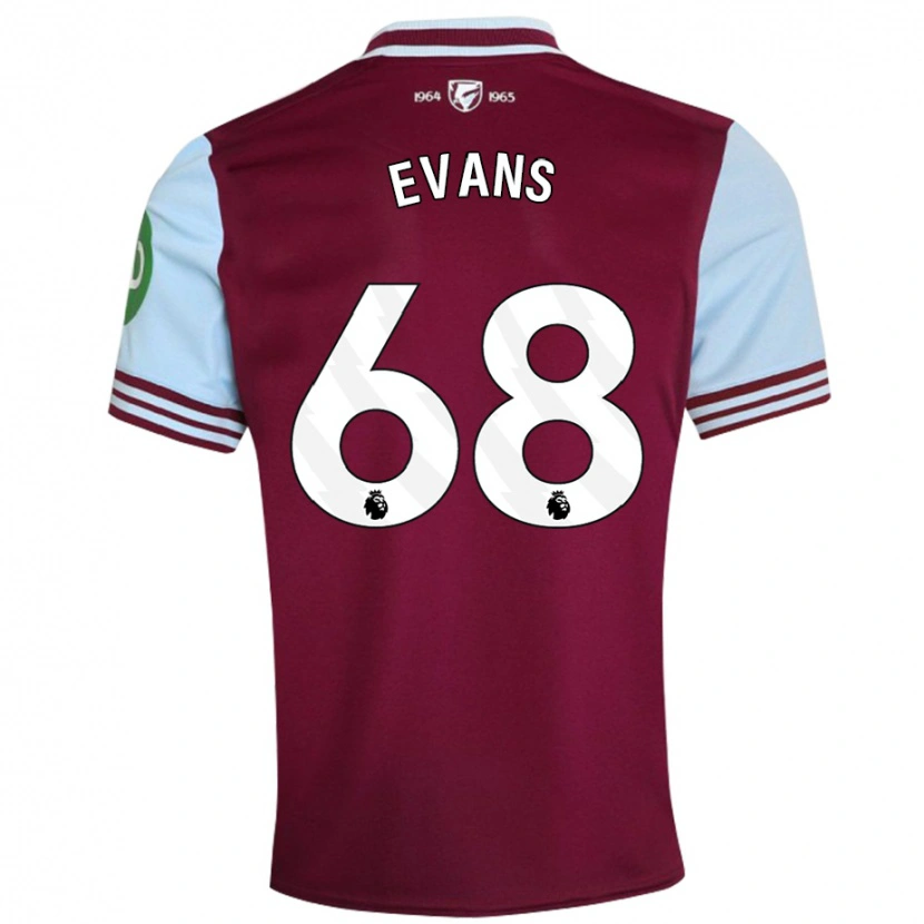 Danxen Niño Camiseta Isaac Evans #68 Rojo Oscuro 1ª Equipación 2024/25 La Camisa