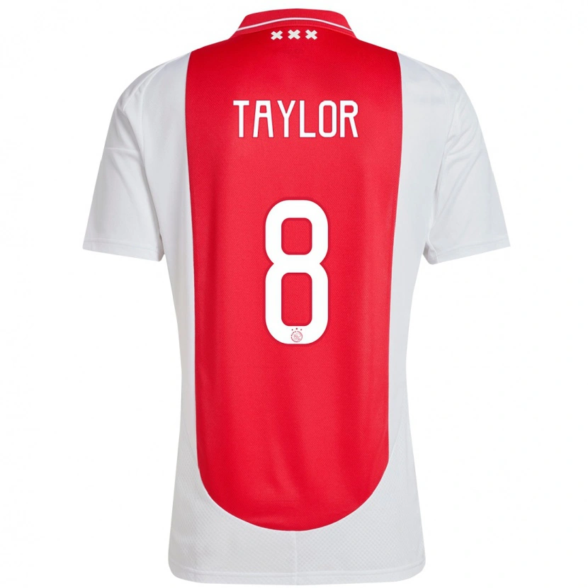 Danxen Niño Camiseta Kenneth Taylor #8 Rojo Blanco 1ª Equipación 2024/25 La Camisa