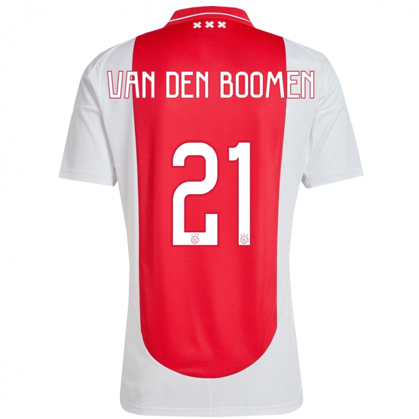 Danxen Niño Camiseta Branco Van Den Boomen #21 Rojo Blanco 1ª Equipación 2024/25 La Camisa