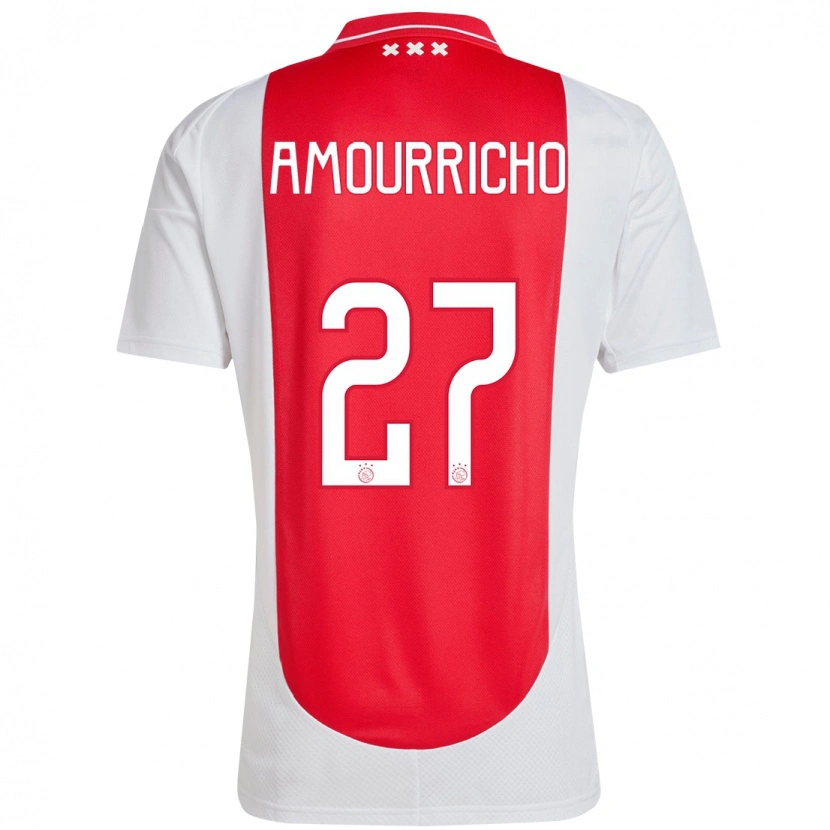 Danxen Niño Camiseta Amourricho Van Axel-Dongen #27 Rojo Blanco 1ª Equipación 2024/25 La Camisa