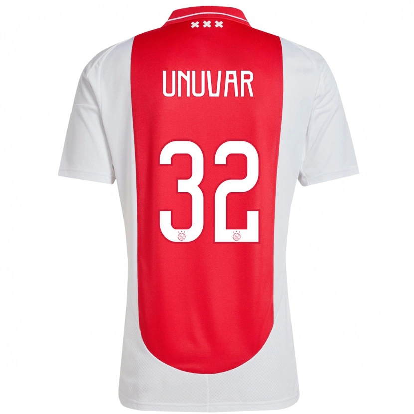 Danxen Niño Camiseta Naci Ünüvar #32 Rojo Blanco 1ª Equipación 2024/25 La Camisa