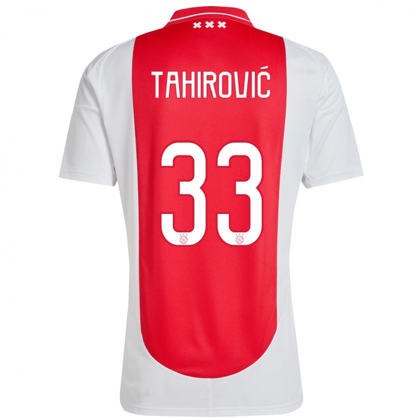 Danxen Niño Camiseta Benjamin Tahirovic #33 Rojo Blanco 1ª Equipación 2024/25 La Camisa