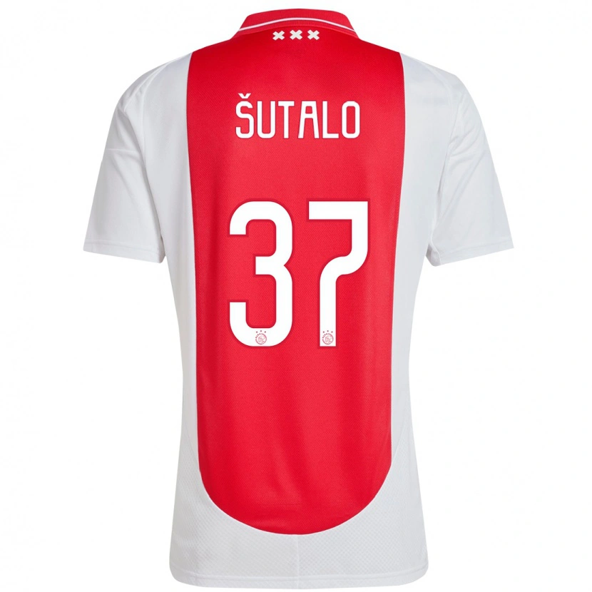 Danxen Niño Camiseta Josip Sutalo #37 Rojo Blanco 1ª Equipación 2024/25 La Camisa