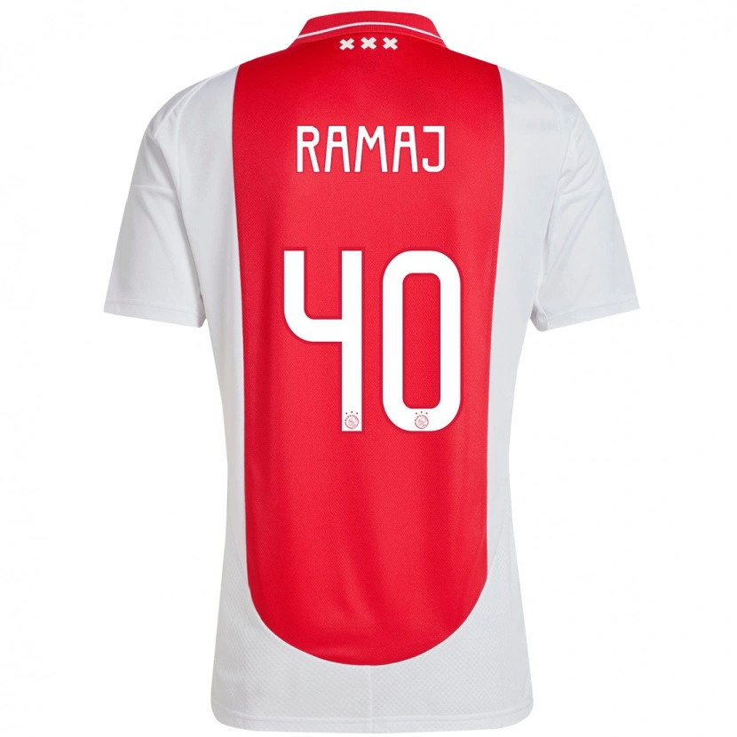 Danxen Niño Camiseta Diant Ramaj #40 Rojo Blanco 1ª Equipación 2024/25 La Camisa