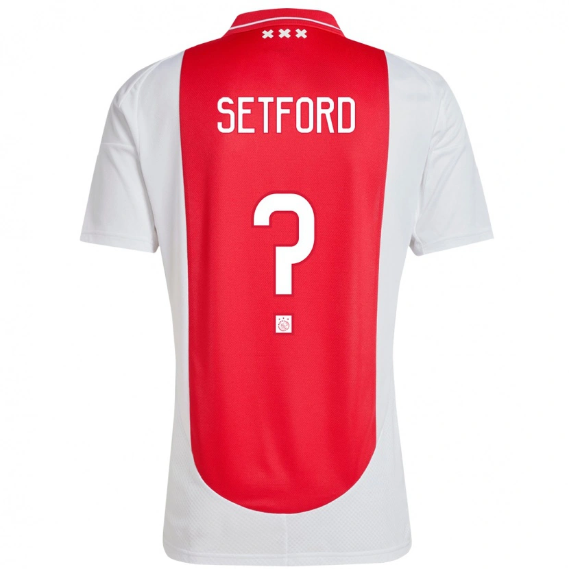 Danxen Niño Camiseta Charlie Setford #0 Rojo Blanco 1ª Equipación 2024/25 La Camisa