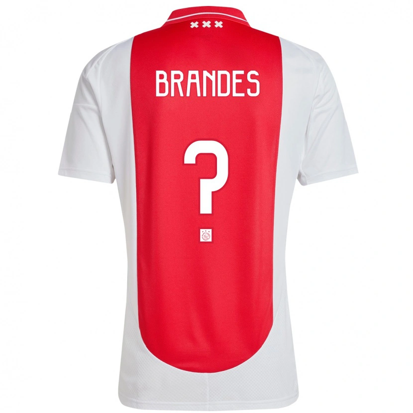 Danxen Niño Camiseta Julian Brandes #0 Rojo Blanco 1ª Equipación 2024/25 La Camisa