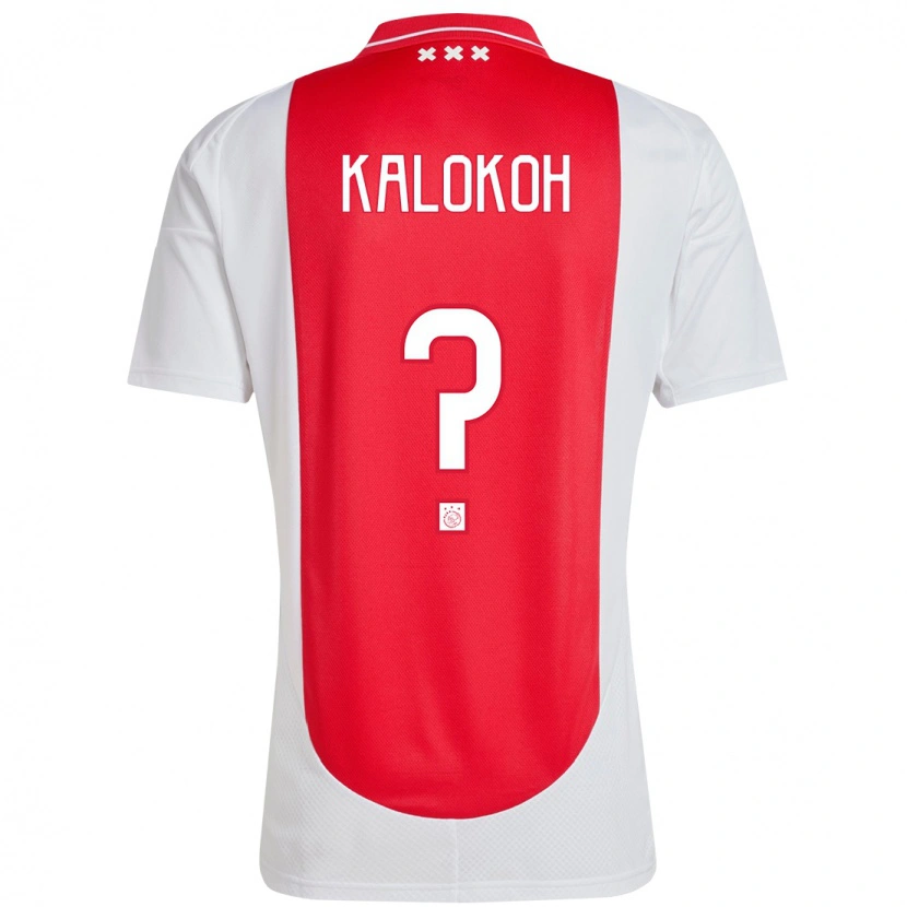 Danxen Niño Camiseta David Kalokoh #0 Rojo Blanco 1ª Equipación 2024/25 La Camisa