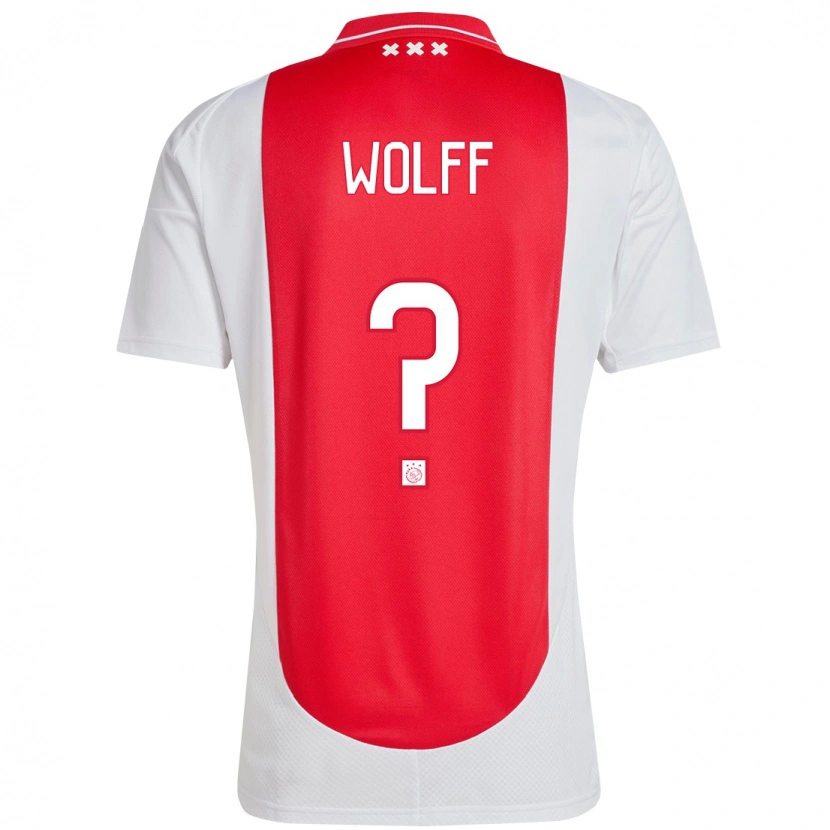 Danxen Niño Camiseta Kayden Wolff #0 Rojo Blanco 1ª Equipación 2024/25 La Camisa