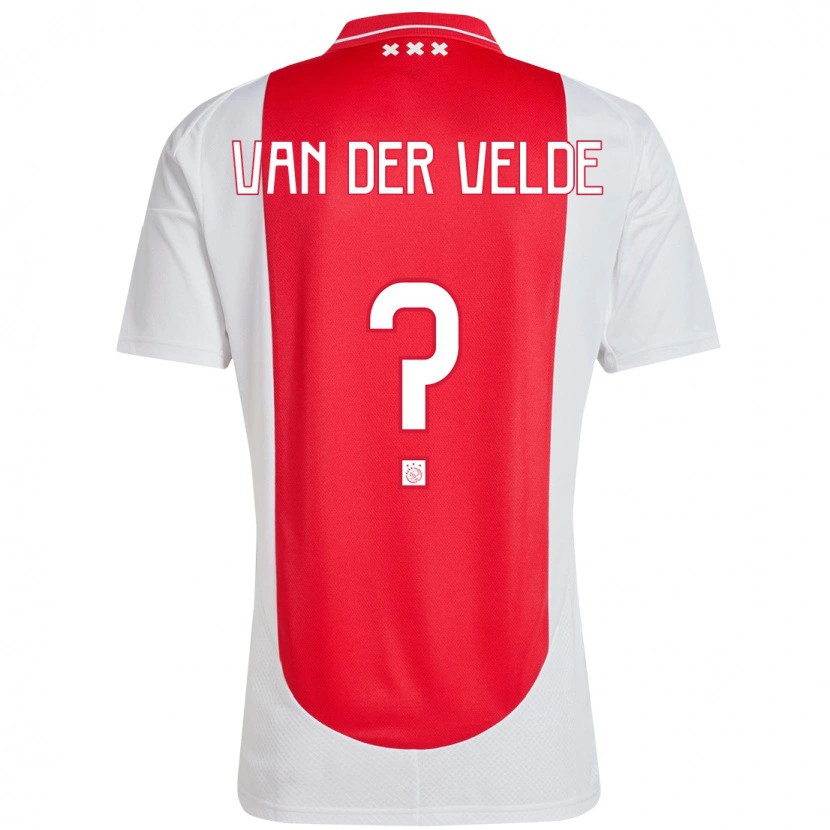 Danxen Niño Camiseta Valentijn Van Der Velde #0 Rojo Blanco 1ª Equipación 2024/25 La Camisa