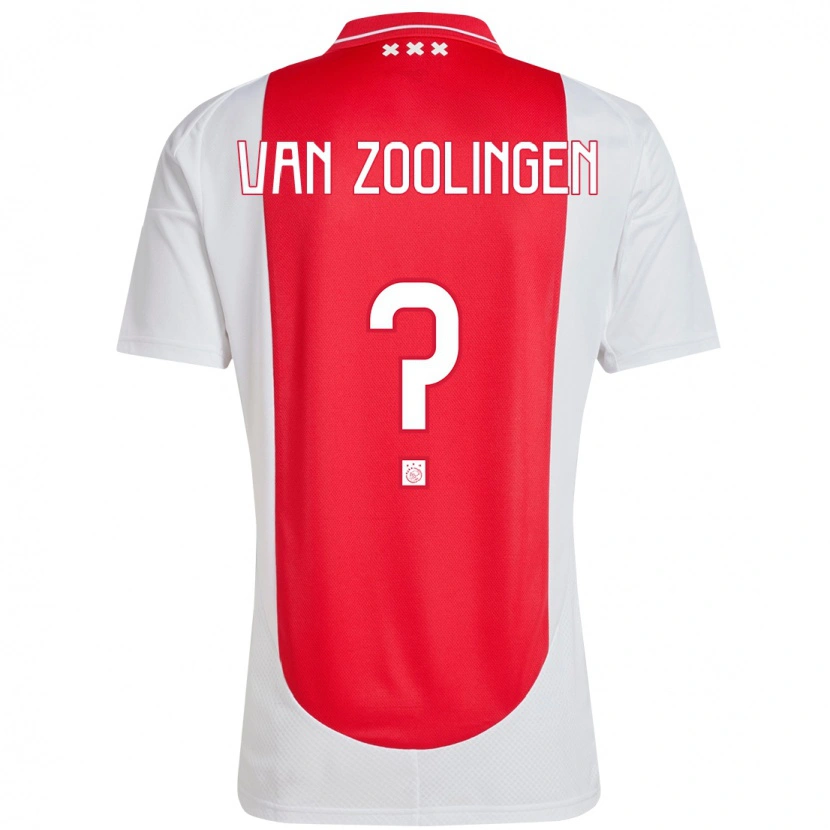 Danxen Niño Camiseta Glenn Van Zoolingen #0 Rojo Blanco 1ª Equipación 2024/25 La Camisa