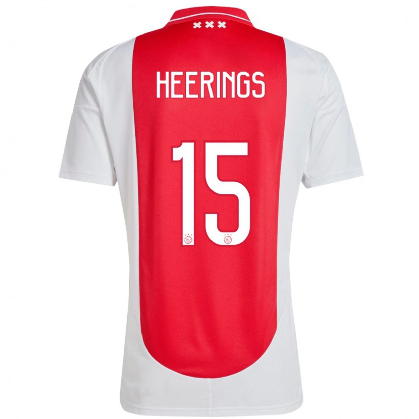 Danxen Niño Camiseta Kai Heerings #15 Rojo Blanco 1ª Equipación 2024/25 La Camisa