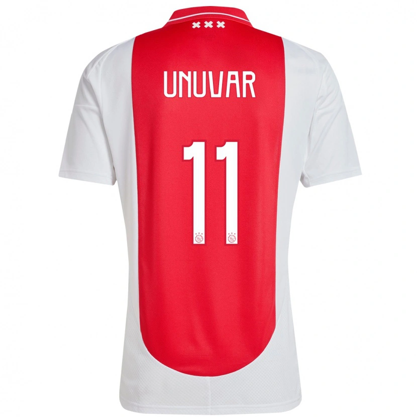 Danxen Niño Camiseta Naci Unuvar #11 Rojo Blanco 1ª Equipación 2024/25 La Camisa