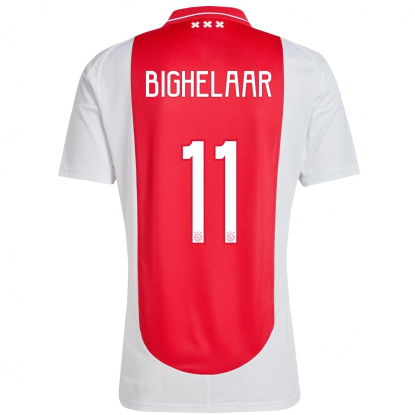 Danxen Niño Camiseta Marjolijn Van Den Bighelaar #11 Rojo Blanco 1ª Equipación 2024/25 La Camisa